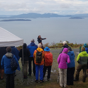 Commissioner of Public Lands Hilary Franz speaks from Samish Overlook. Photo Molly Doran / Skagit Land Trust