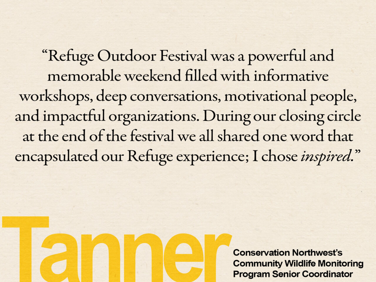 Tanner's quote.